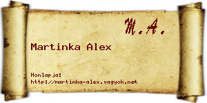 Martinka Alex névjegykártya